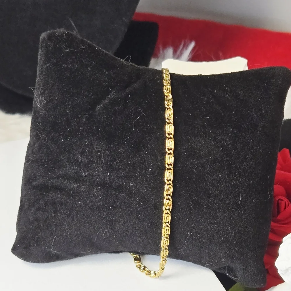 Gold Scroll Chain Bracelet Snail Link Adjustable Stainless Steel Modern Stack
